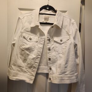 Women's White Denim Jacket Wax Jean Brand
